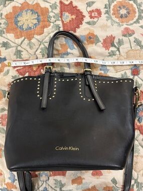 Calvin Klein Leather Gold-studded Bag